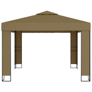 Gazebo con Tetto Doppio e Luci LED 3x3x2,7 m Grigio Talpa
