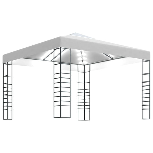 Gazebo da Giardino con Luci a Stringa LED 3x3 m Bianco 3070305