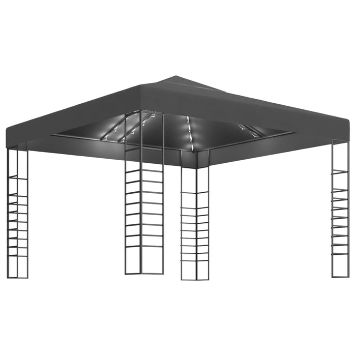 Gazebo da Giardino con Luci LED a Stringa 3x3 m Antracite cod mxl 48669