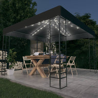 Gazebo da Giardino con Luci LED a Stringa 3x3 m Antracite cod mxl 48669