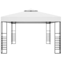 Gazebo con Stringa di Luci LED 4x3x2,7 m Bianco