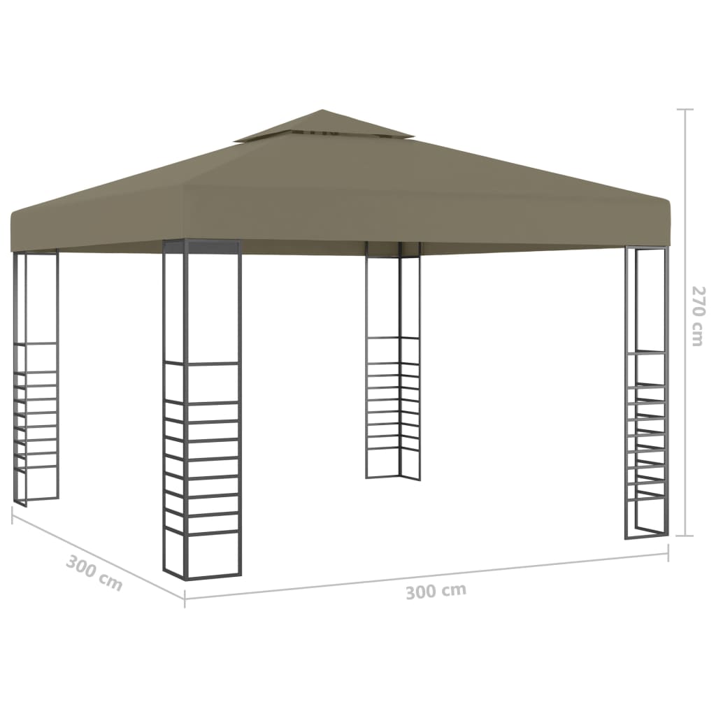 Gazebo con Luci LED a Stringa 3x3 m Grigio Talpa 3070309