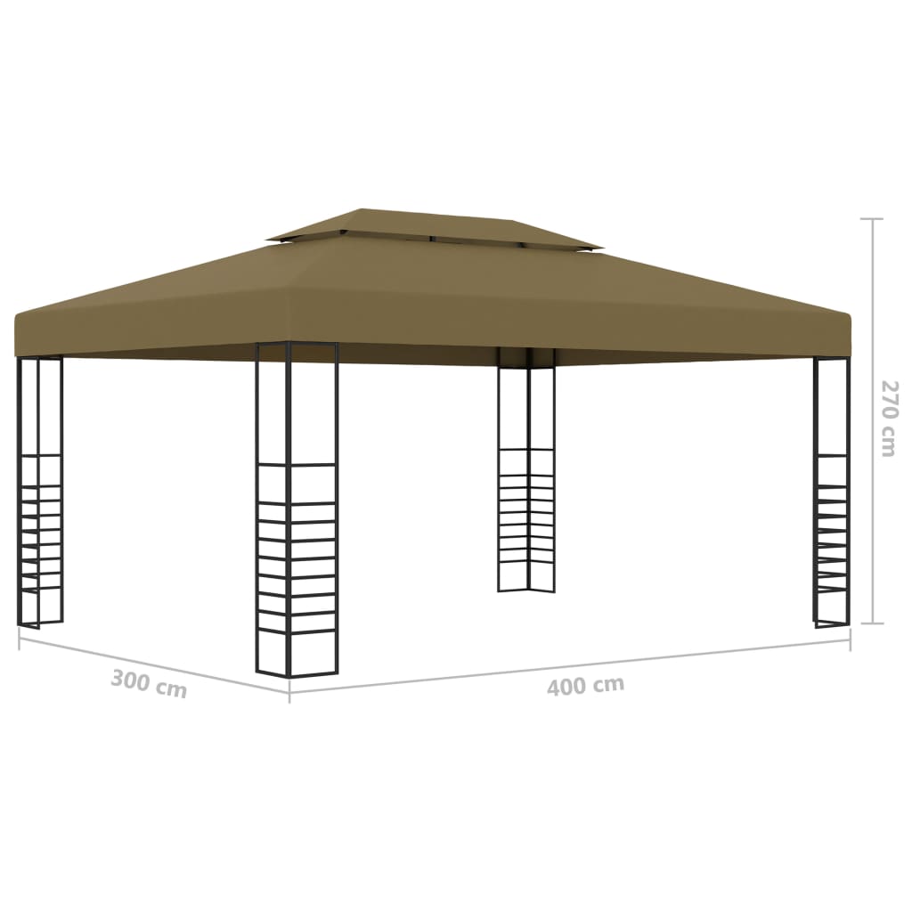 Gazebo con Luci LED a Stringa 3x4 m Grigio Talpa 3070310