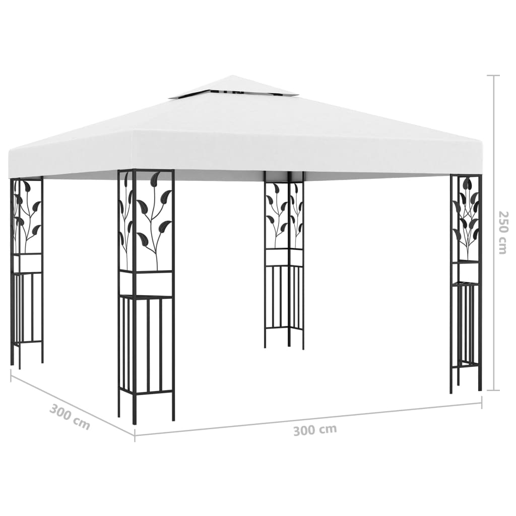 Gazebo con Luci LED a Stringa 3x3 m Bianco