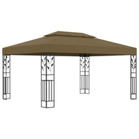 Gazebo con Tetto Doppio e Luci LED 3x4 m Grigio Talpa 3070313