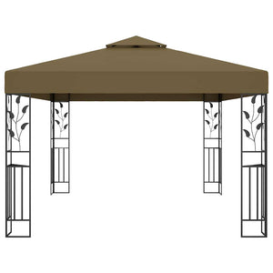 Gazebo con Tetto Doppio e Luci LED 3x4 m Grigio Talpa
