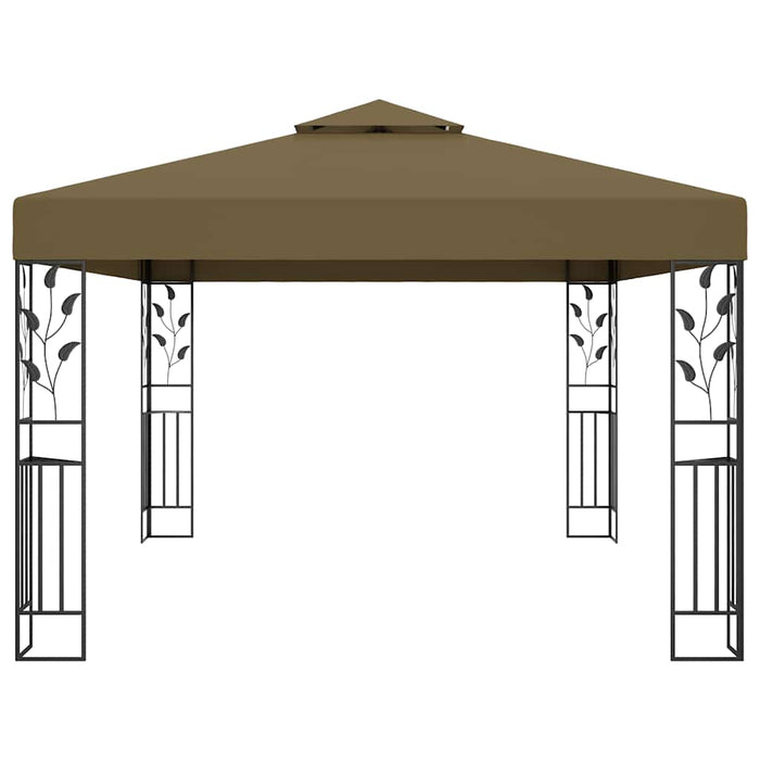 Gazebo con Tetto Doppio e Luci LED 3x4 m Grigio Talpa