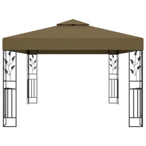Gazebo con Tetto Doppio e Luci LED 3x4 m Grigio Talpa 3070313
