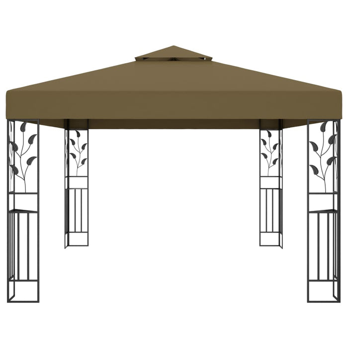 Gazebo con Tetto Doppio e Luci LED 3x4 m Grigio Talpa 3070313