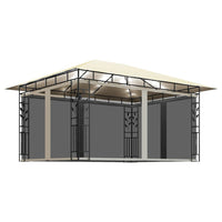 Gazebo con Zanzariera e Luci LED 4x3x2,73 m Crema  cod mxl 58743