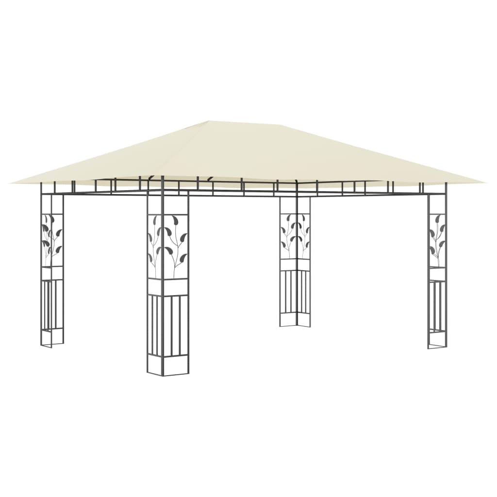 Gazebo con Zanzariera e Luci LED 4x3x2,73 m Crema  cod mxl 58743