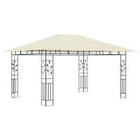 Gazebo con Zanzariera e Luci LED 4x3x2,73 m Crema 3070315