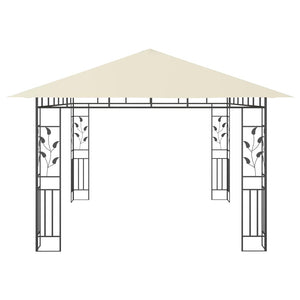 Gazebo con Zanzariera e Luci LED 4x3x2,73 m Crema 3070315