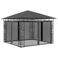 Gazebo con Zanzariera e Luci LED 3x3x2,73 m Antracite 3070316