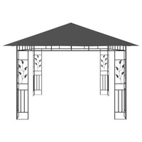Gazebo con Zanzariera e Luci LED 4x3x2,73 m Antracite  cod mxl 54763