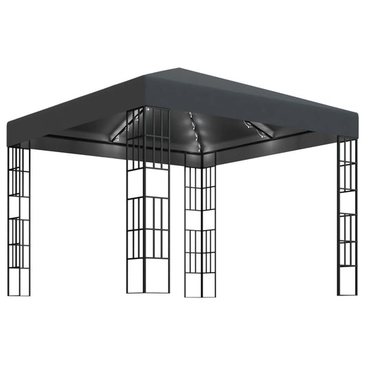 Gazebo con Stringa di Luci LED 3x3 m Antracite 3070322