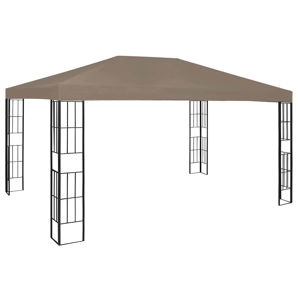 Gazebo con Luci a Stringa LED 4x3 m Grigio Talpa 3070325