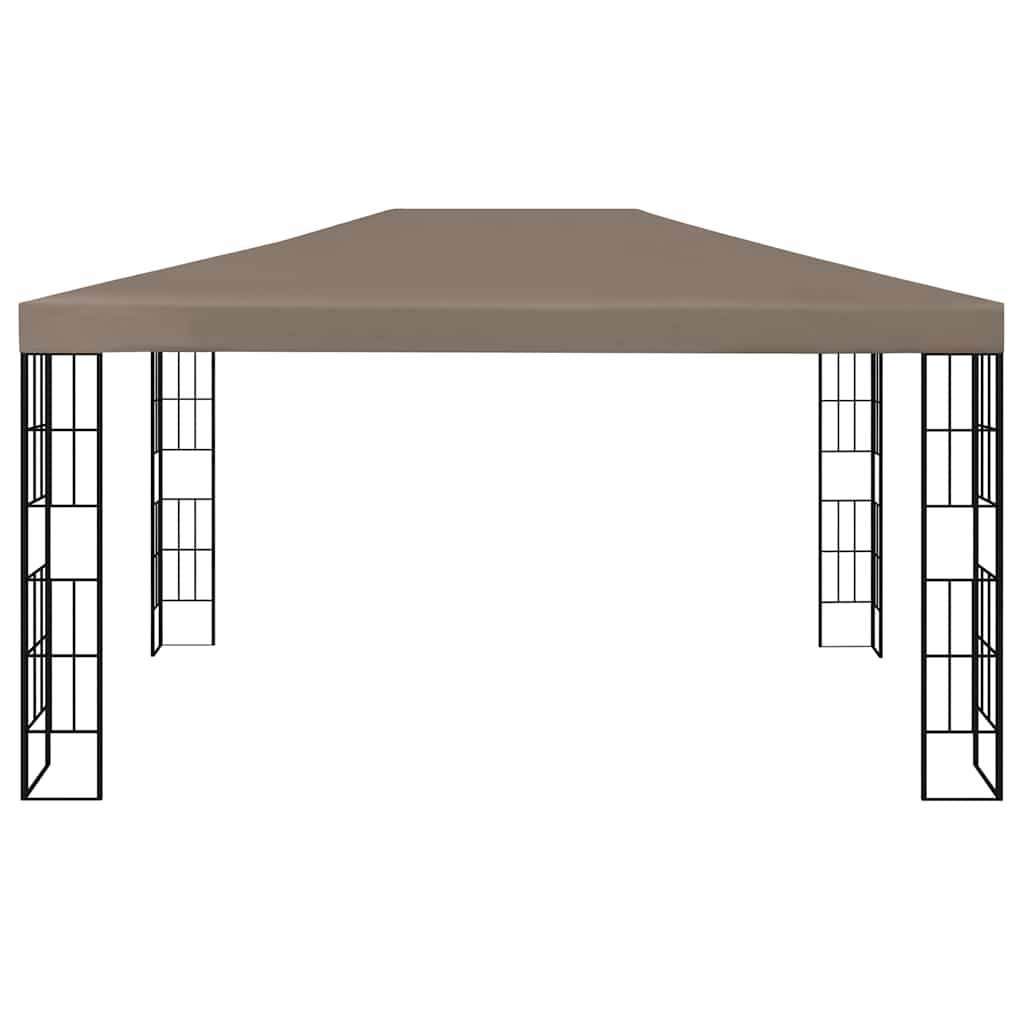 Gazebo con Luci a Stringa LED 4x3 m Grigio Talpa