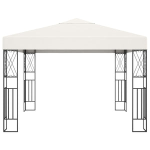 Gazebo con Stringa di Luci LED 3x3 m in Tessuto Crema 3070326