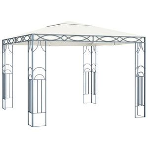 Gazebo con Stringa di Luci LED 300x300 cm Crema