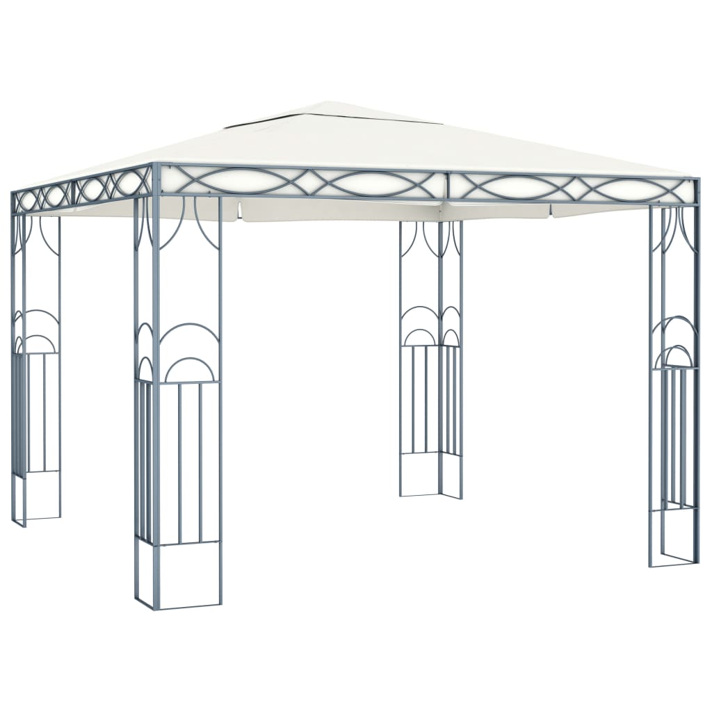 Gazebo con Stringa di Luci LED 300x300 cm Crema 3070338