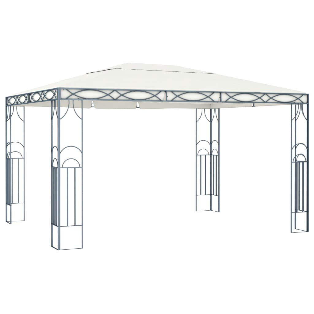 Gazebo con Stringa di Luci LED 400x300 cm Crema 3070340