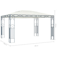 Gazebo con Stringa di Luci LED 400x300 cm Crema 3070340