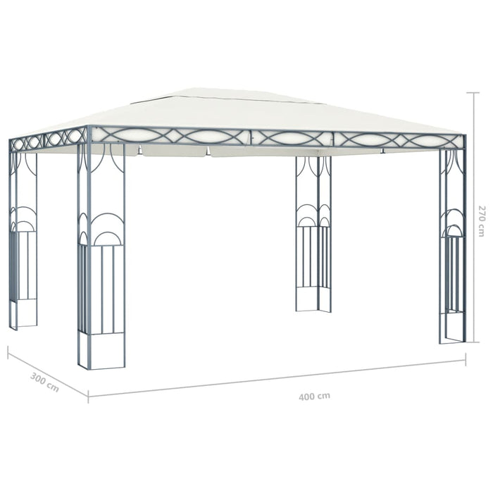 Gazebo con Stringa di Luci LED 400x300 cm Crema 3070340