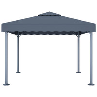 Gazebo con Stringa di Luci LED 300x300 cm Antracite Alluminio