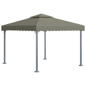Gazebo con Stringa di Luci LED 300x300cm Grigio Talpa Alluminiocod mxl 72721
