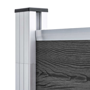 Set Pannelli di Recinzione in WPC 1391x186 cm Nero cod mxl 19162
