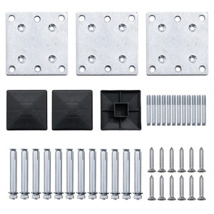 Set Pannelli di Recinzione in WPC 353x105 cm Nero  cod mxl 18212