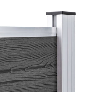 Set Pannelli di Recinzione in WPC 526x105 cm Nero   cod mxl 18219