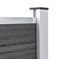 Set Pannelli di Recinzione in WPC 699x105 cm Nero