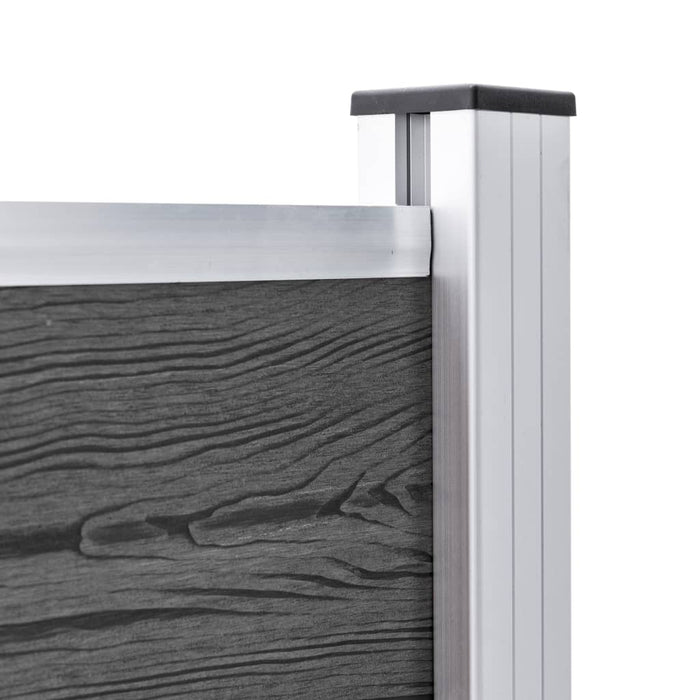 Set Pannelli di Recinzione in WPC 872x105 cm Nero 3070450