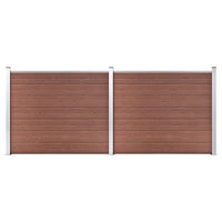Set Pannello di Recinzione in WPC 353x146 cm Marrone