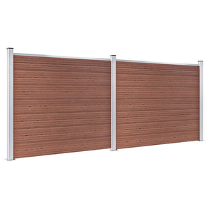 Set Pannello di Recinzione in WPC 353x146 cm Marrone