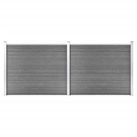 Set Pannello di Recinzione in WPC 353x146 cm Grigio   cod mxl 22536