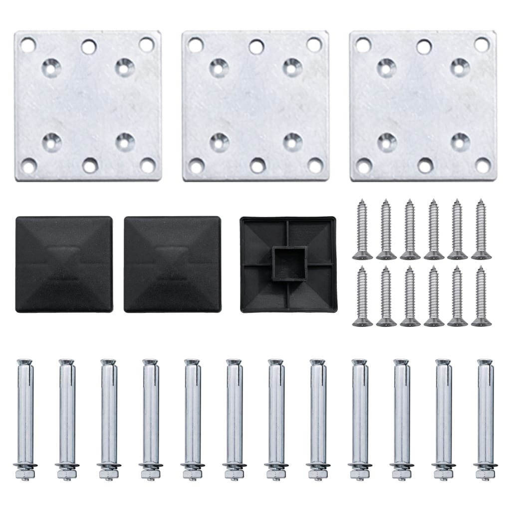 Set Pannello di Recinzione in WPC 353x146 cm Grigio 3070455