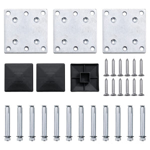 Set Pannello di Recinzione in WPC 353x146 cm Grigio 3070455