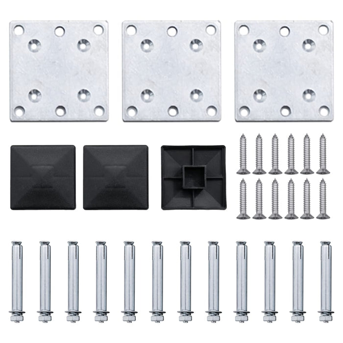 Set Pannello di Recinzione in WPC 353x146 cm Grigio 3070455