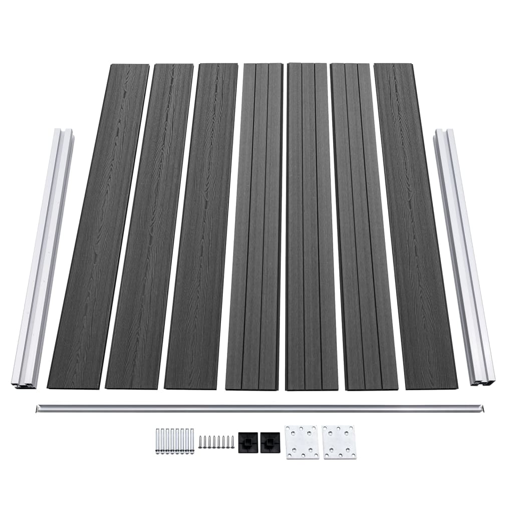 Set Pannelli di Recinzione in WPC 872x146 cm Nero 3070462