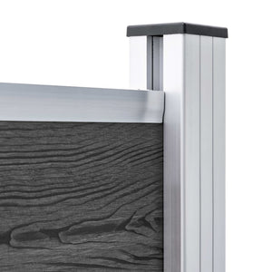 Set Pannelli di Recinzione in WPC 872x146 cm Nero 3070462