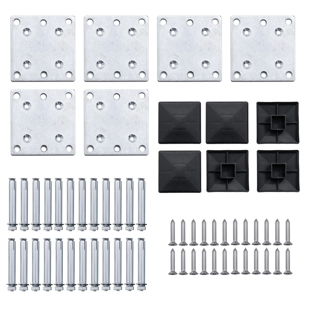 Set Pannelli di Recinzione in WPC 872x146 cm Nero 3070462