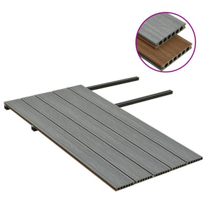 Listoni Decking WPC con Accessori Marroni e Grigi 10 m² 2,2 m 3070463