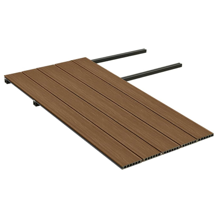 Listoni Decking WPC con Accessori Marroni e Grigi 10 m² 2,2 m 3070463