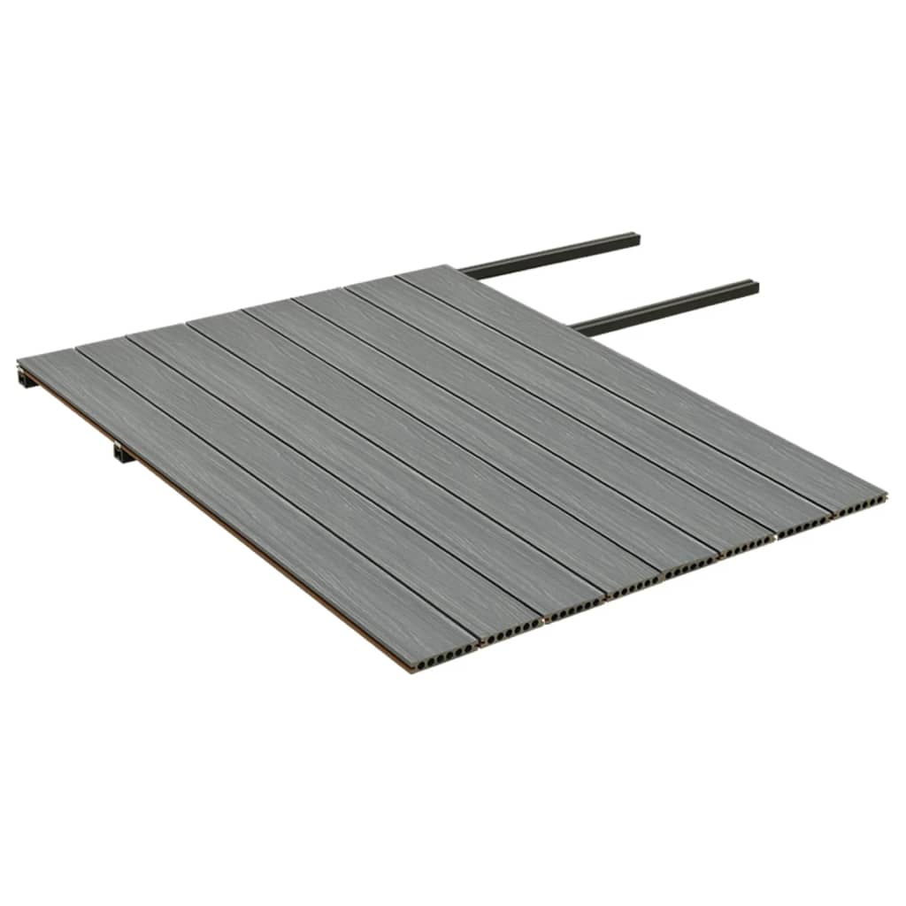 Listoni Decking WPC con Accessori Marroni e Grigi 16 mÂ² 2,2 m
