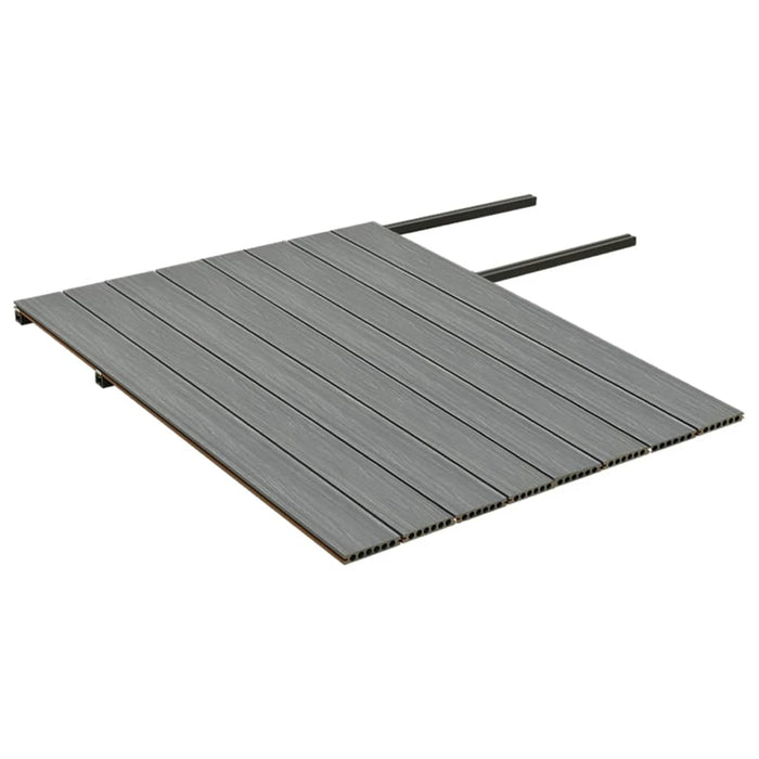 Listoni Decking WPC con Accessori Marroni e Grigi 16 mÂ² 2,2 m