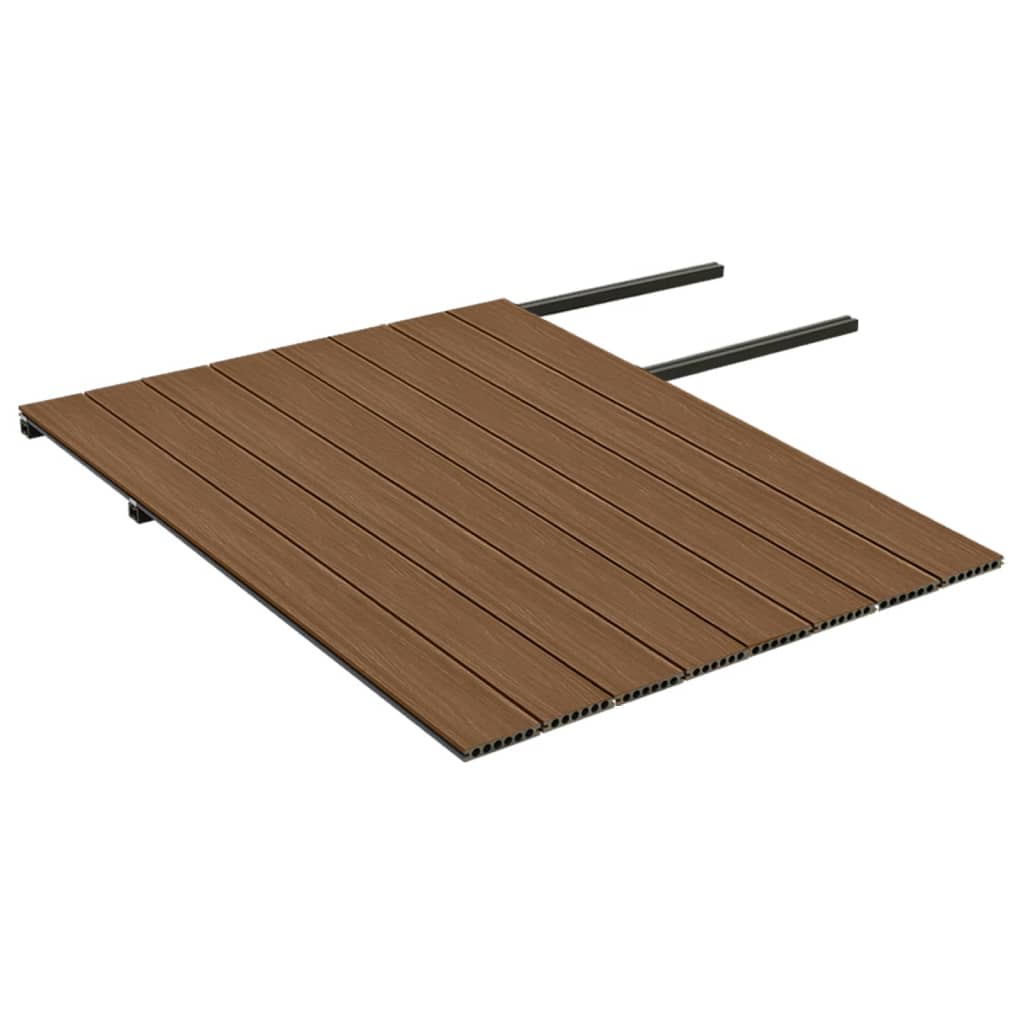Listoni Decking WPC con Accessori Marroni e Grigi 16 mÂ² 2,2 m