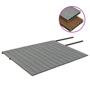 Listoni Decking WPC con Accessori Marroni e Grigi 26 m² 2,2 m 3070466